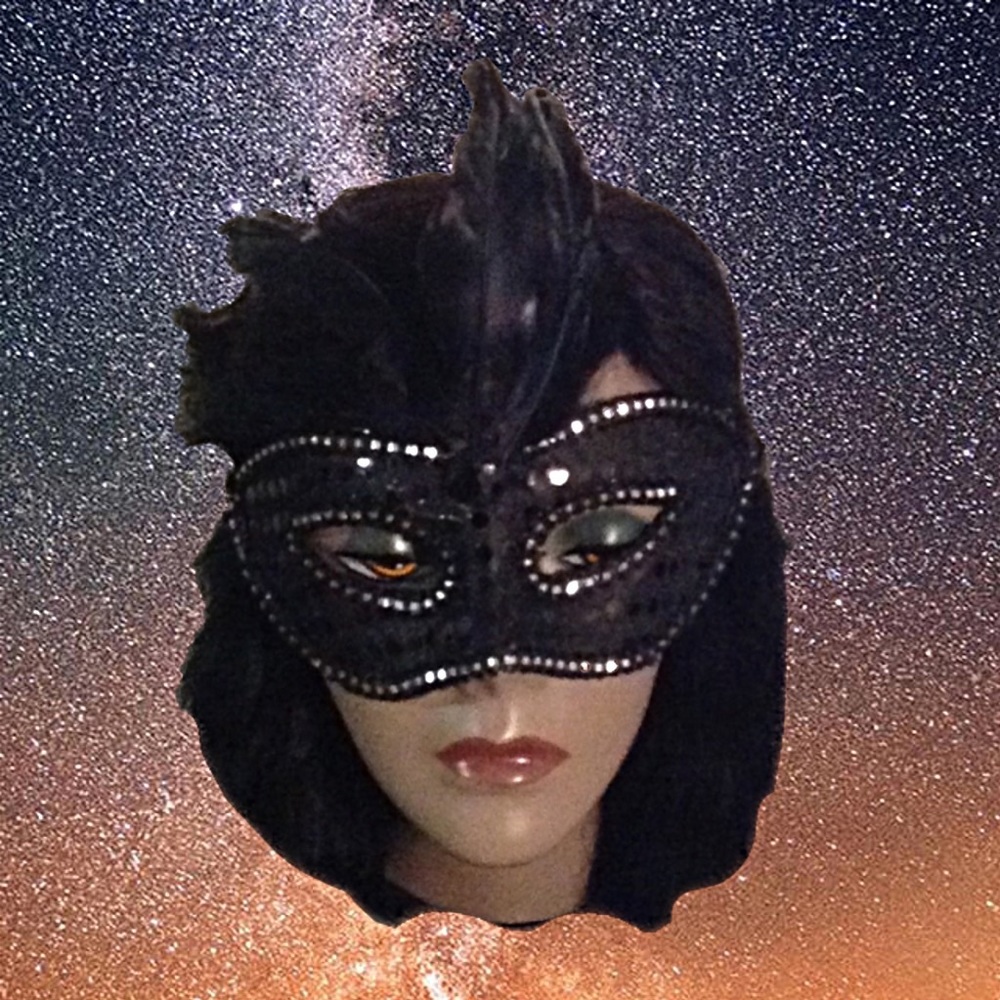 New Mardi Gras Masquerade Mask (Black)